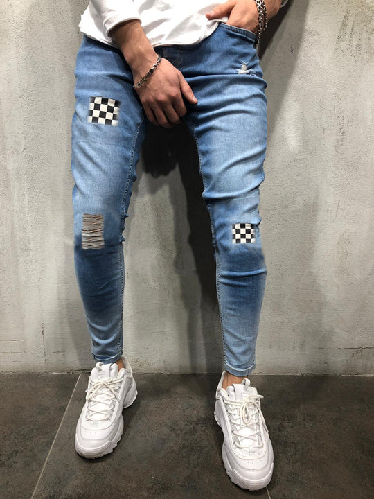 Herren trendige Skinny Jeans mit aufregenden Designelementen EB