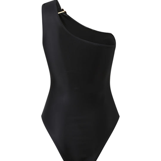 Damen Eleganter Einteiler mit asymmetrischem Schnitt und floralem Design EB