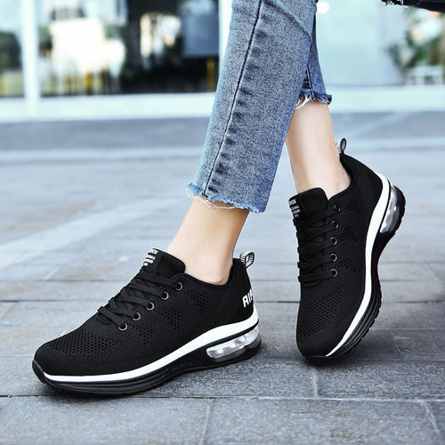 Damen Sportliche Dämpfung Sneakers mit atmungsaktivem Obermaterial und innovativem Design EB
