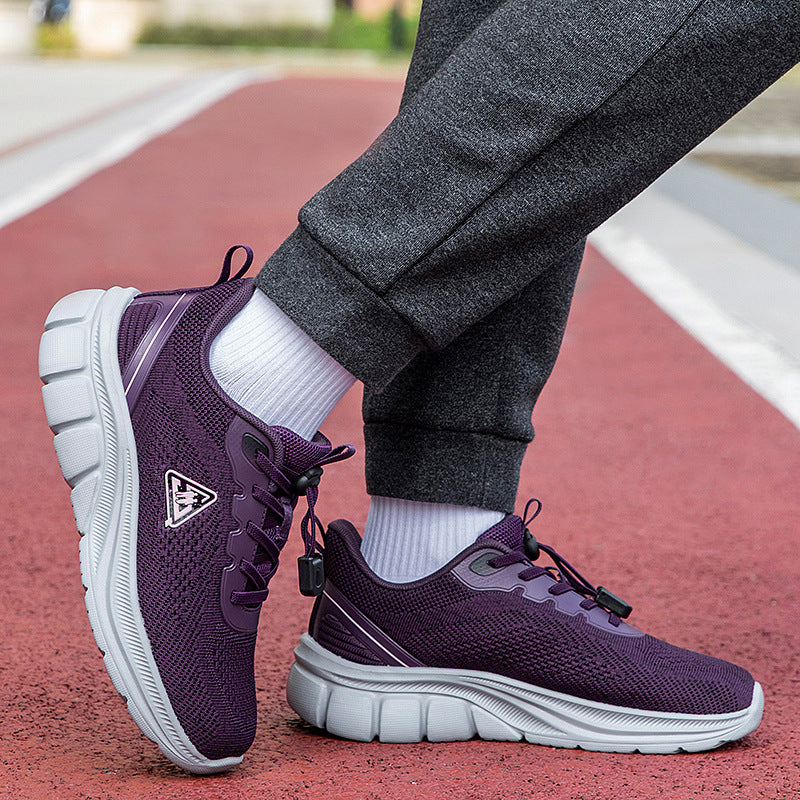 Damen nan leichter atmungsaktiver Strick-Walking-Sneaker mit Schnellzugverschluss und ergonomischer EVA-Dämpfung EB