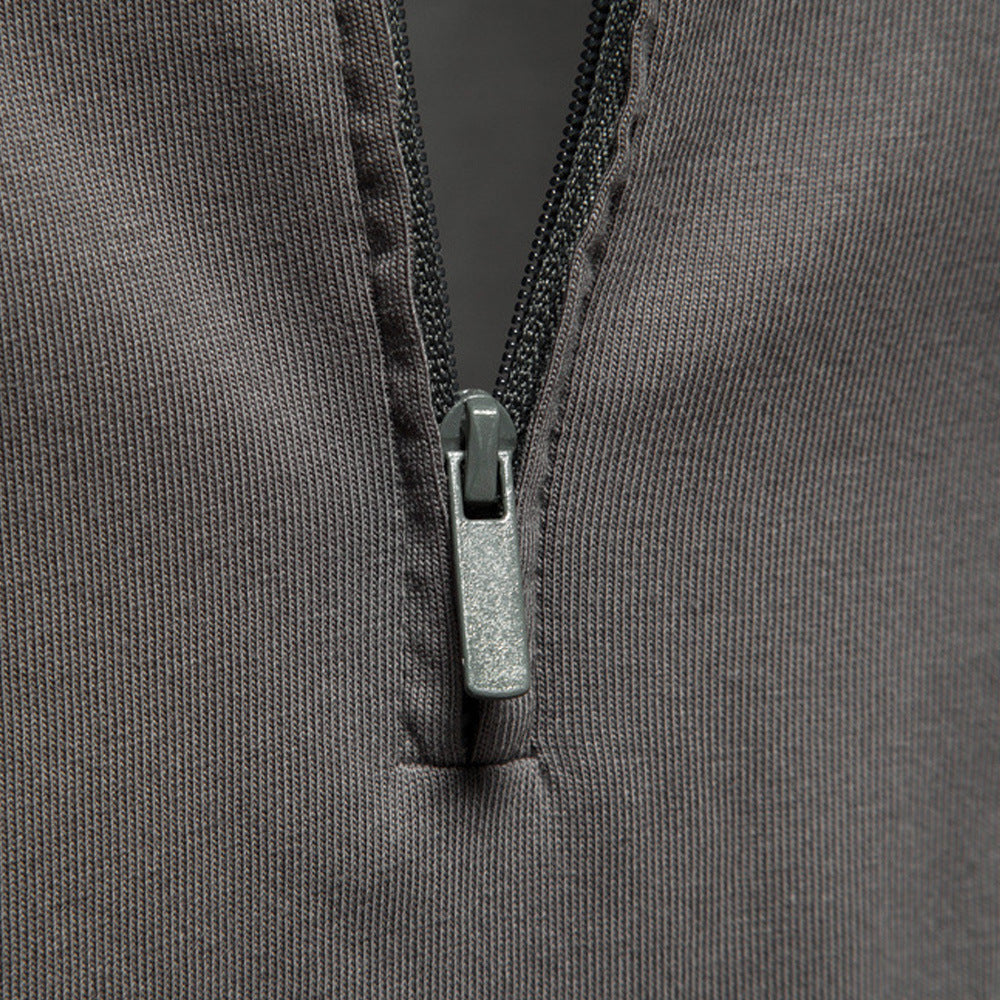 Herren Langärmliges Poloshirt mit modischem Reißverschluss und angenehmer Baumwollmischung EB