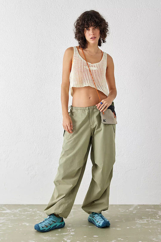 Damen luftiges Netz-Crop-Top EB