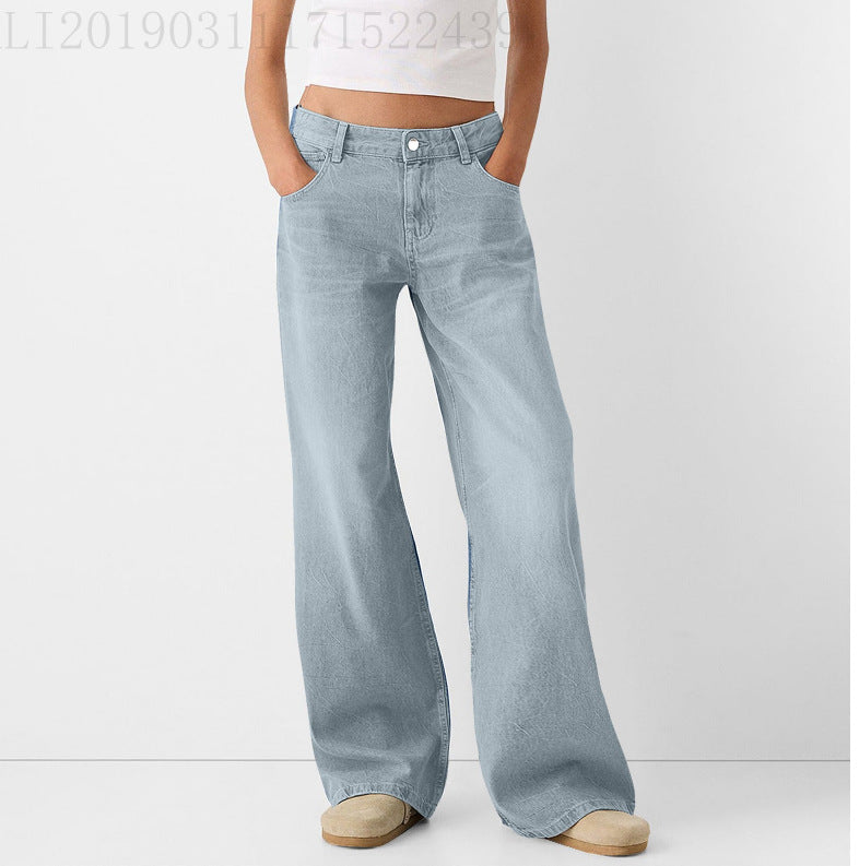 Damen weit geschnittene Jeanshose im Vintage-Stil EB