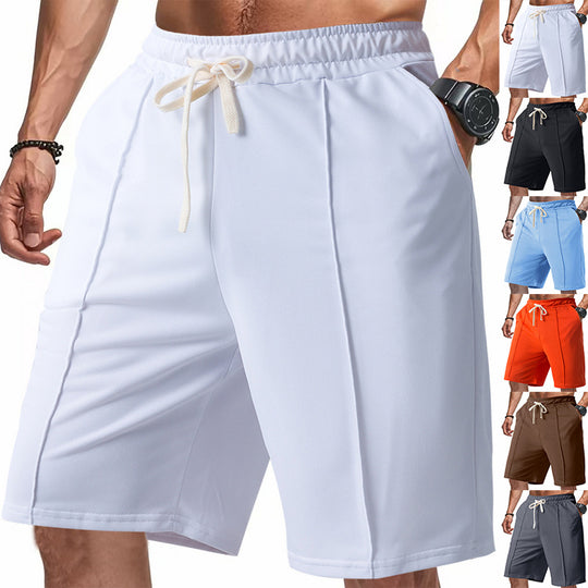 Herren nan knielange Relax-Bermuda mit flacher Bügelfalte, elastischem Tunnelzugbund und seitlichen Eingrifftaschen EB