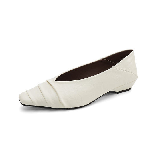 Damen spitze Ballerinas mit elegantem Faltendesign EB