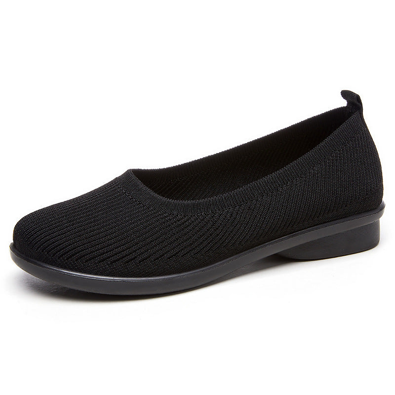 Damen Bequeme sowie atmungsaktive Strick-Ballerinas EB