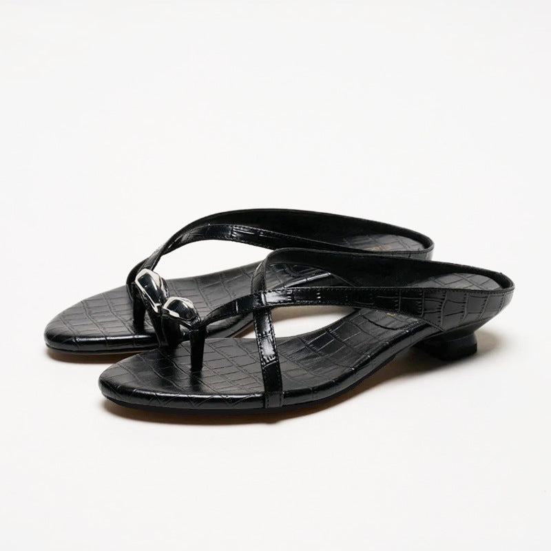 Damen Exklusive und modische Sandalen mit verziertem Riemen EB