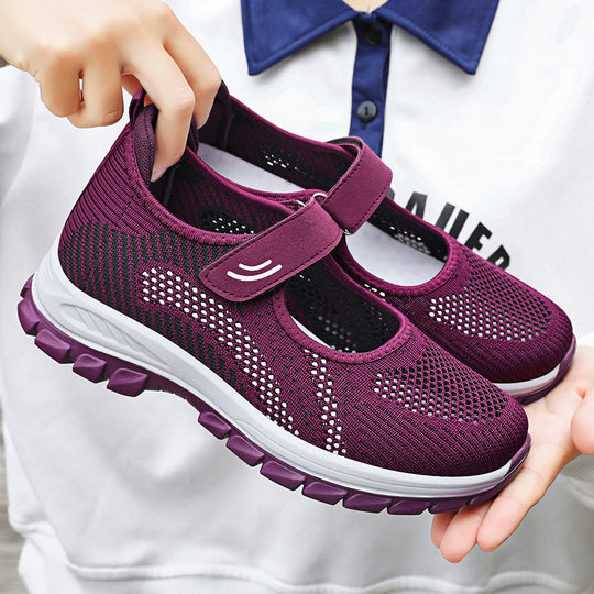 Damen Sportliche Slip-On Sneakers mit verstellbarem Riemen EB