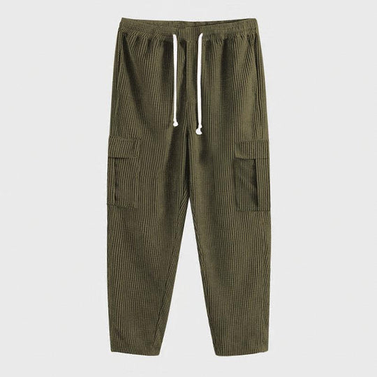 Herren nan Cord-Cargo-Jogginghose mit elastischem Bund, Kordelzug und aufgesetzten Klappentaschen EB