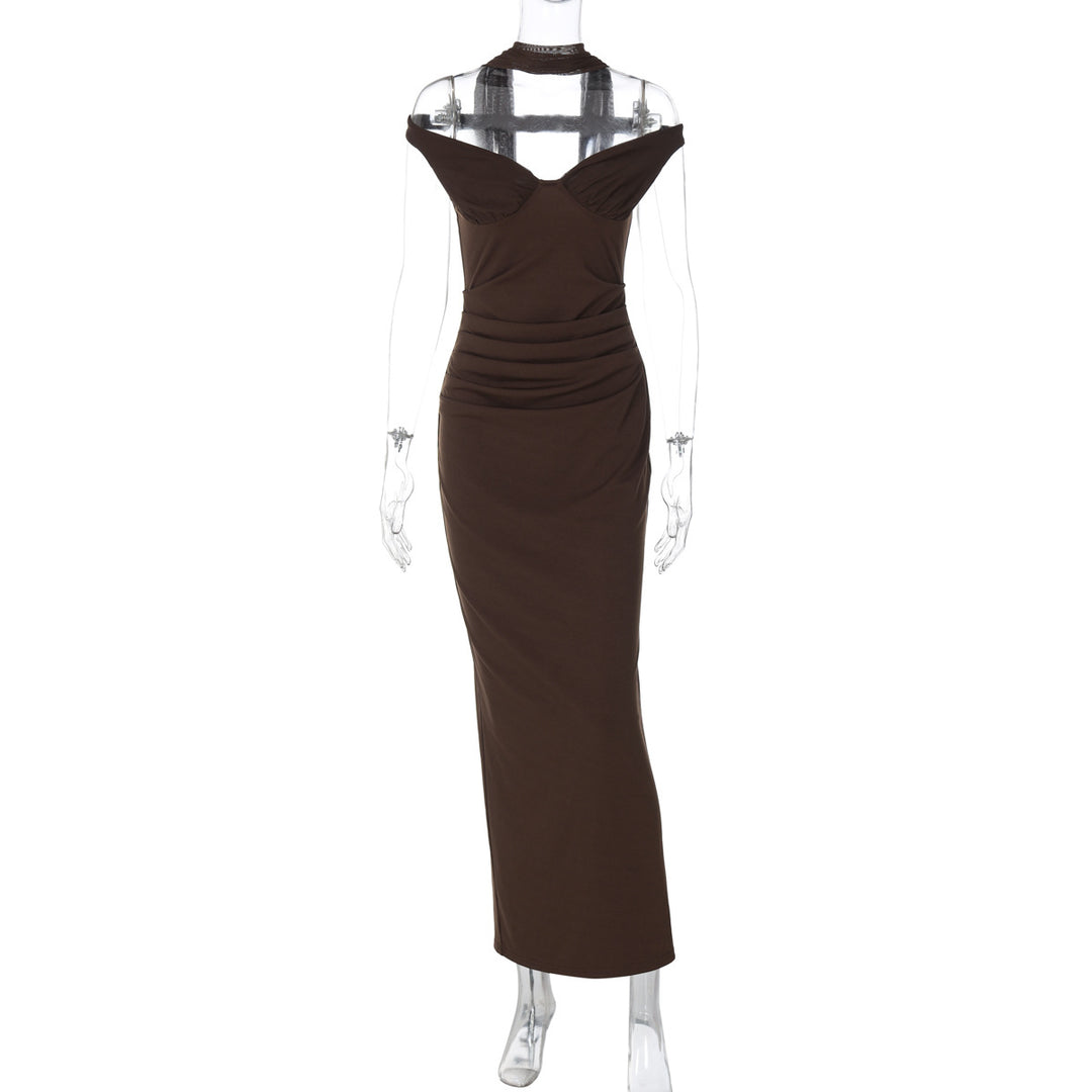 Damen Elegantes Abendkleid mit schulterfreier Drapierung EB