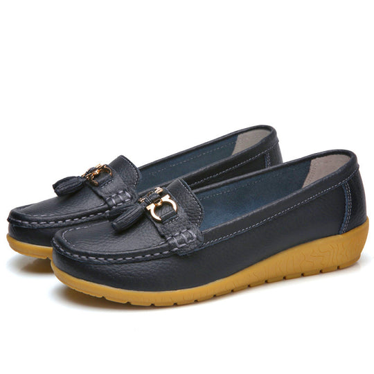 Damen Mokassins mit eleganter Quastenverzierung und rutschfester Sohle EB