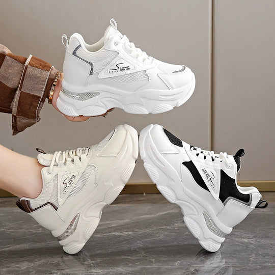 Damen Sportliche Chunky Sneakers mit leichtem Obermaterial und atmungsaktiver Sohle EB