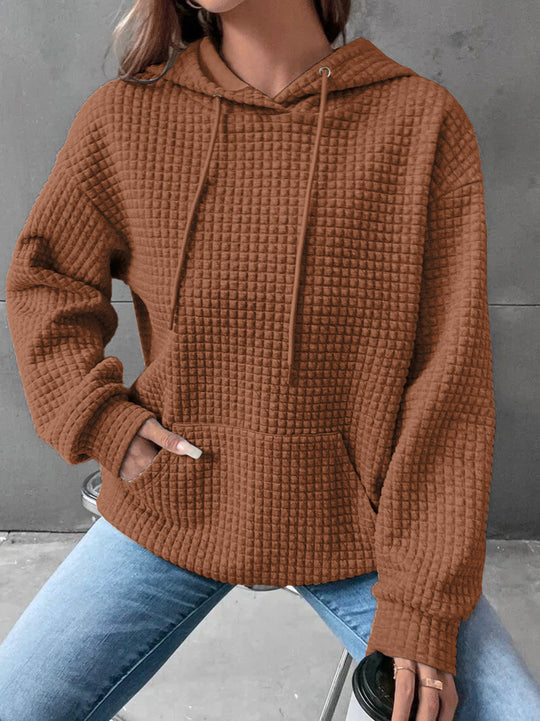Damen stylischer Kapuzenpullover mit strukturiertem Stoff EB