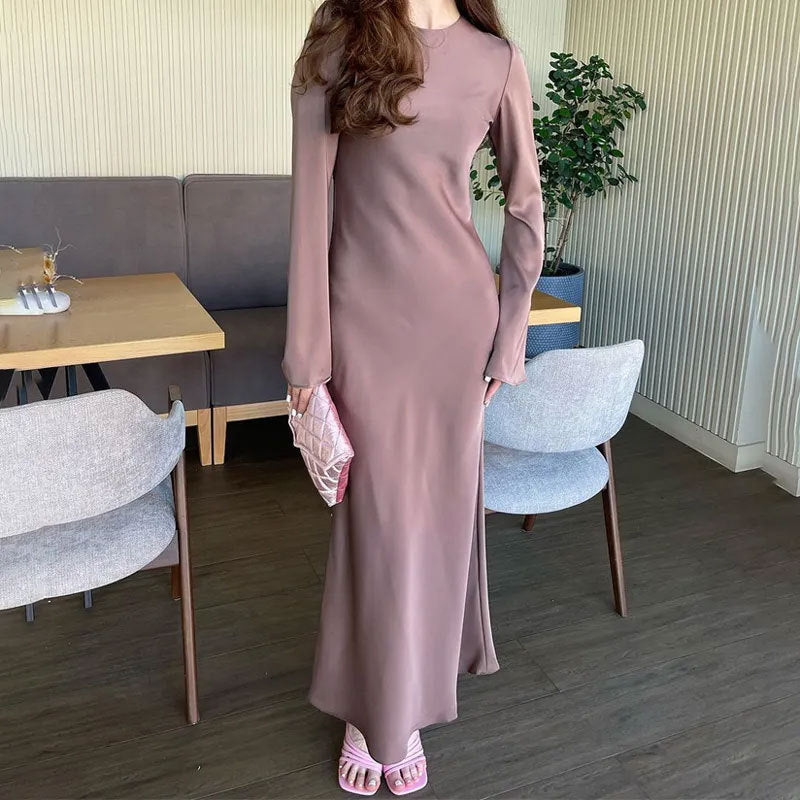 Damen Elegantes Maxikleid mit schmeichelndem Schnitt und ausgestellten Ärmeln EB