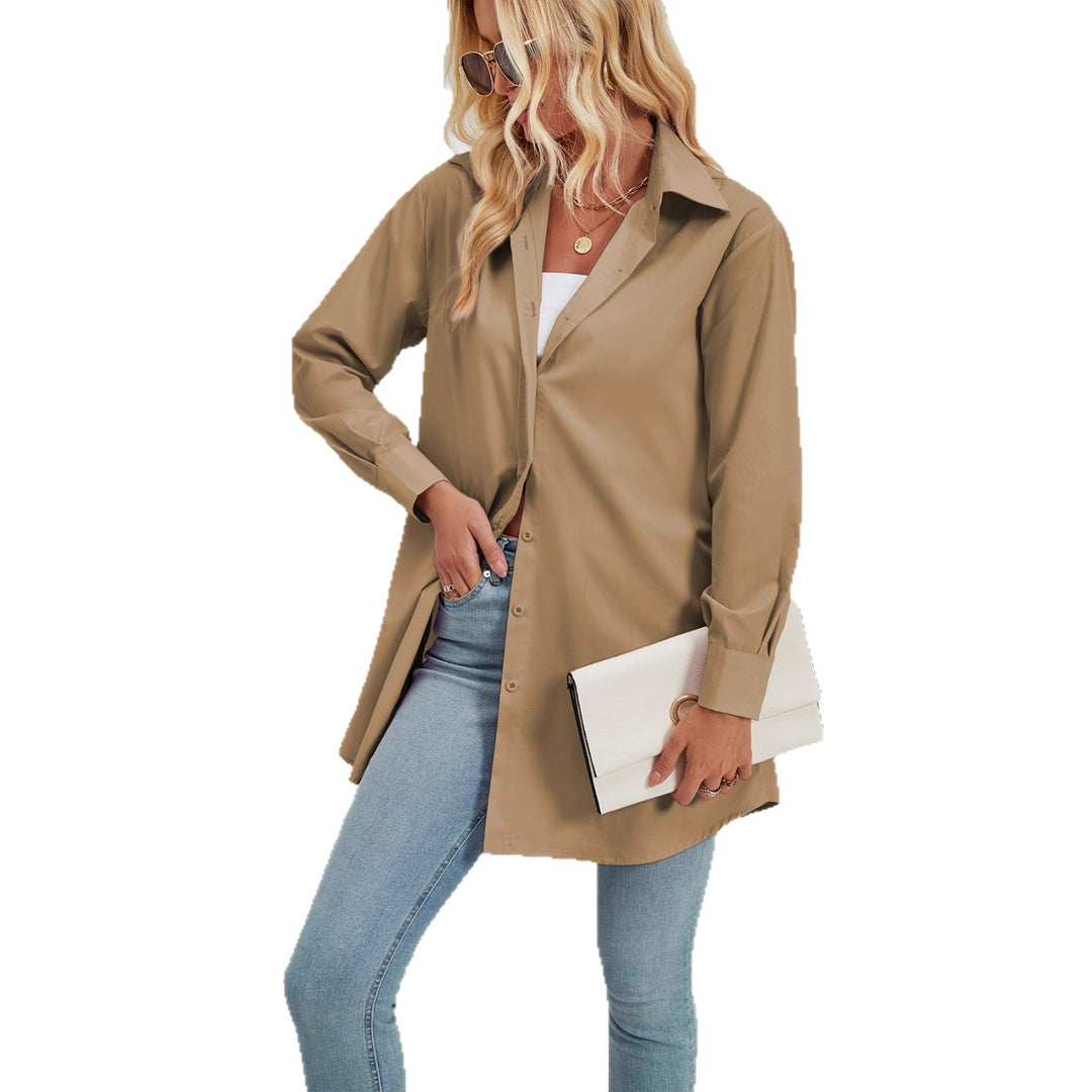 Damen Hemdbluse mit elegantem Oversized-Schnitt und klassischen Knopfdetails EB
