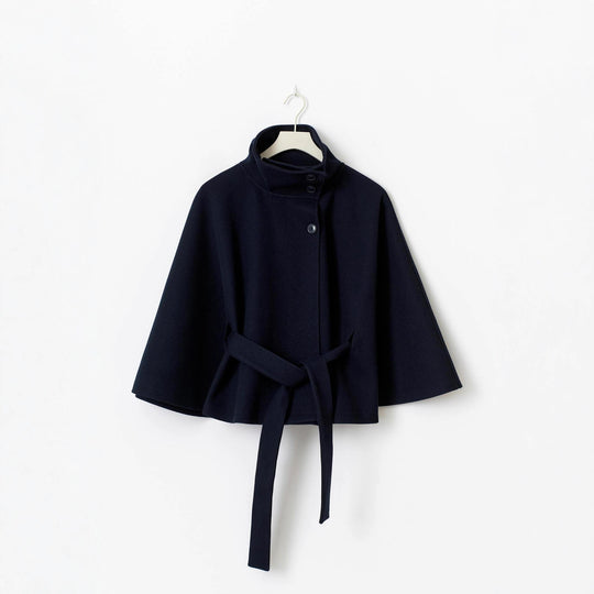 Damen Relaxed Fit Umhangjacke mit Bindegürtel EB