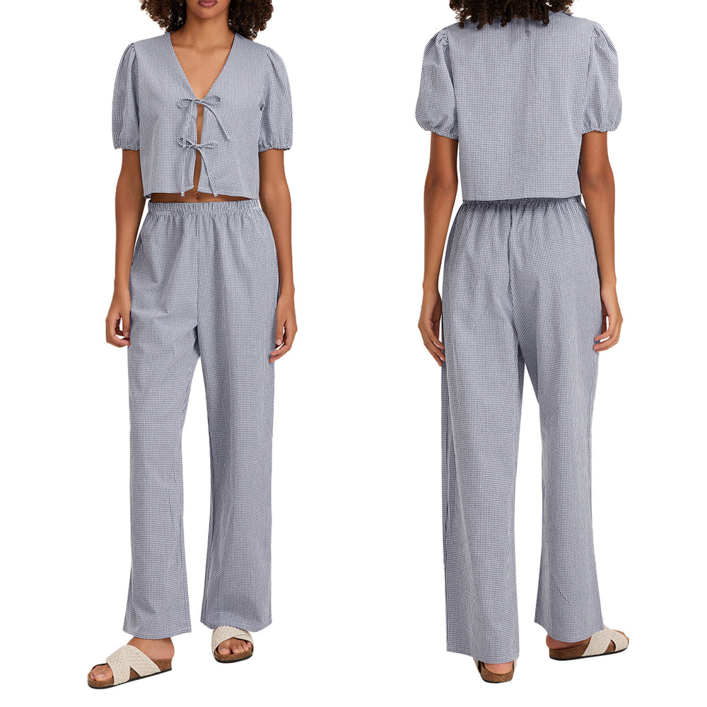 Damen luftiges Sommer-Jumpsuit mit Raffung EB