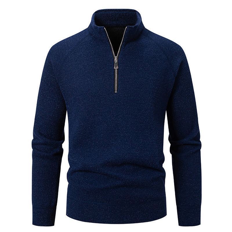 Herren Rollkragenpullover mit modernem Reißverschluss und strukturiertem Design EB