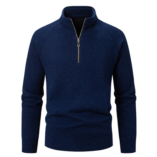Herren Rollkragenpullover mit modernem Reißverschluss und strukturiertem Design EB