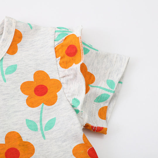 Mädchen Sommerkleid mit floralen Mustern EB