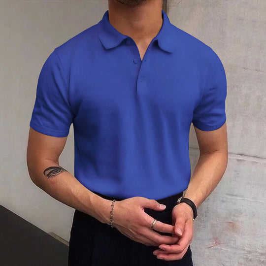 Herren Polo-Shirt aus atmungsaktiver Baumwolle mit elegantem Kragen EB