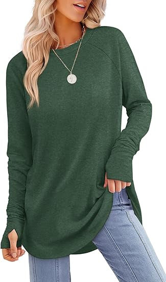 Damen lässiger Langarmshirt mit modernem Schnitt EB