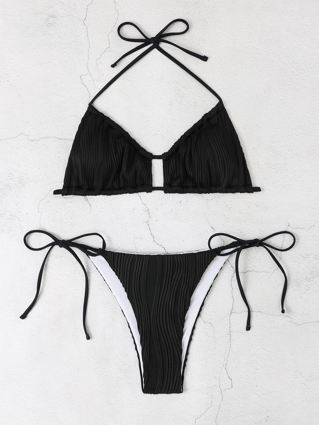 Damen Triangel-Bikini-Set mit raffinierten Rüschendetails EB