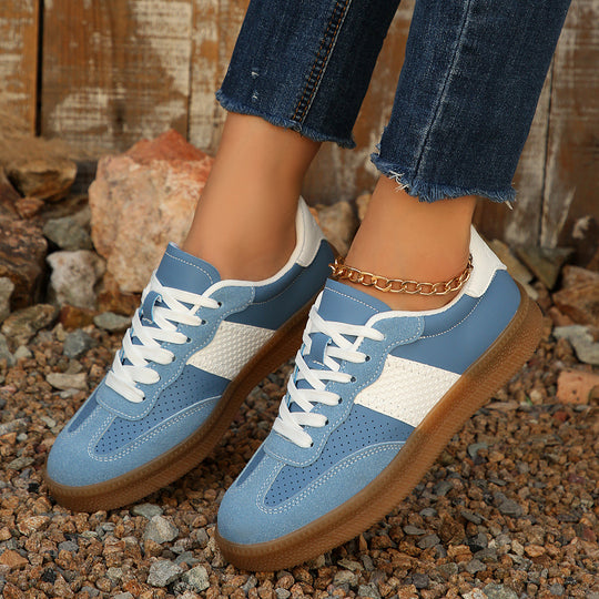 Damen Modische Freizeitsneaker mit perforiertem Obermaterial und rutschfester Laufsohle EB