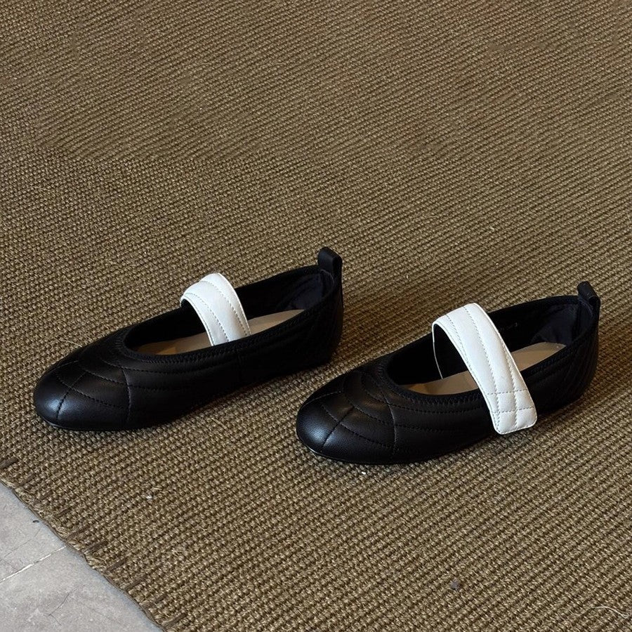 Damen Ballerinas mit elegantem Riemen und modischem Steppdesign EB
