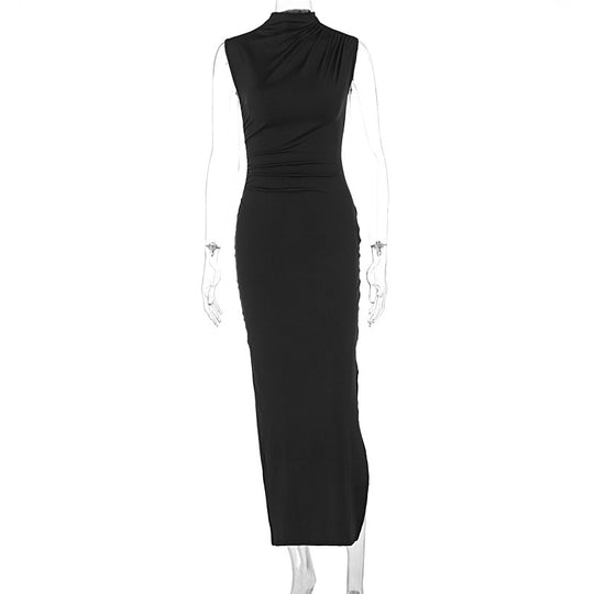 Damen Elegantes Wickelkleid mit figurbetontem Schnitt und hohem Schlitz EB