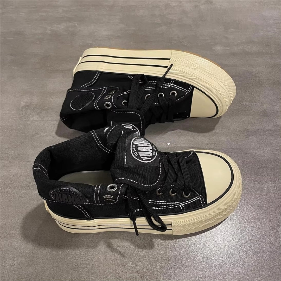 Damen Hohe Sneaker mit coolem Vintage-Design und praktischer Schnürung EB