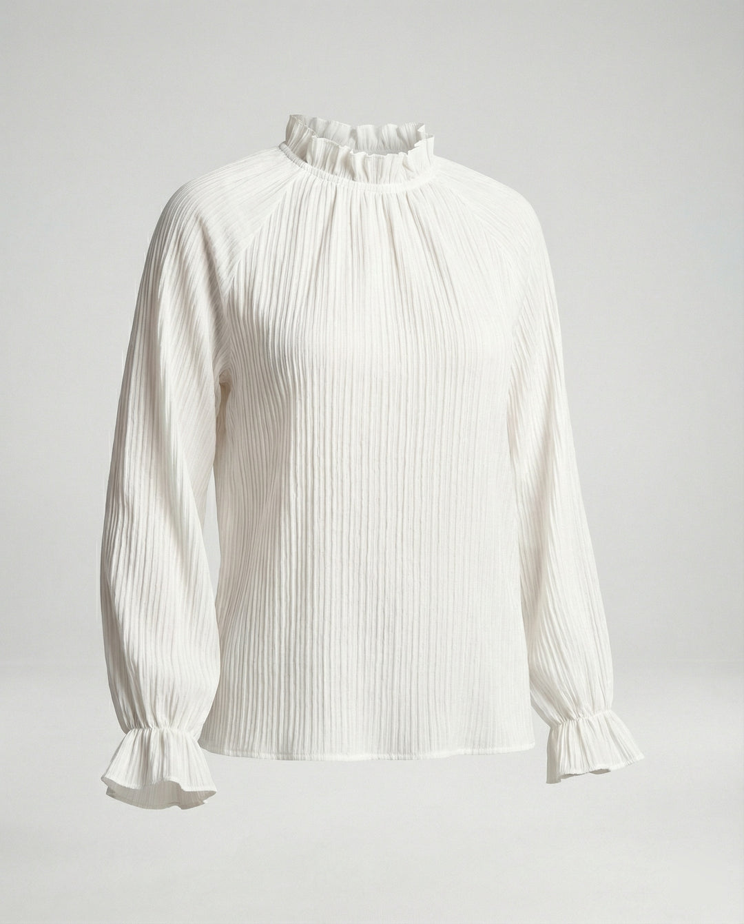 Damen Bluse Rüschen Stehkragen