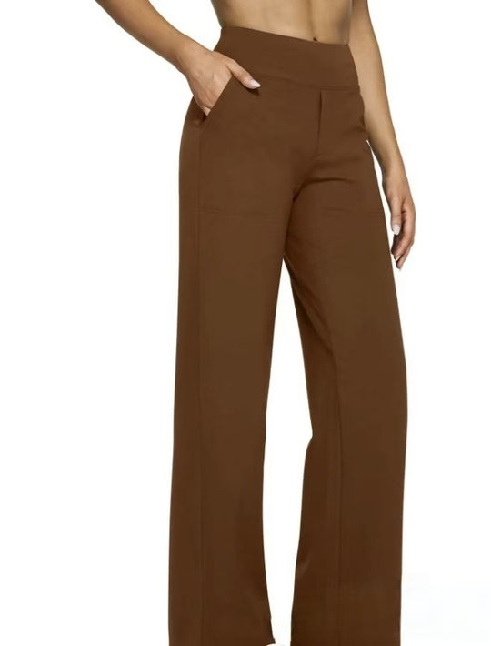 Damen Weit geschnittene Komfort-Hose mit elastischem Bund und praktischen Taschen EB