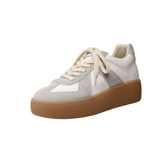 Damen Sneaker mit platziertem Materialmix und modischem Plateau EB