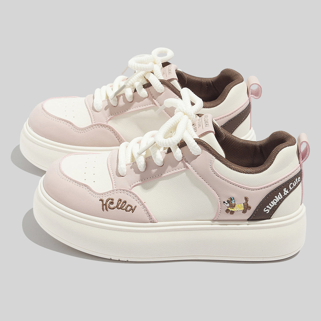 Damen Sportliche Sneakers mit verspieltem Tiermotiv EB