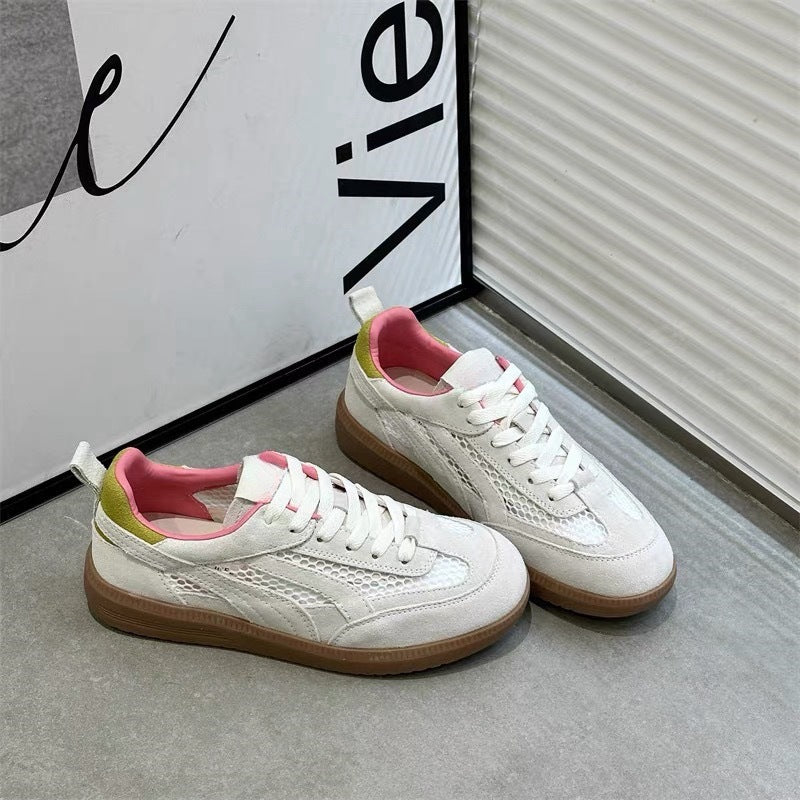 Damen sportive Sneaker mit atmungsaktiver Oberflächenstruktur und weicher Sohle EB