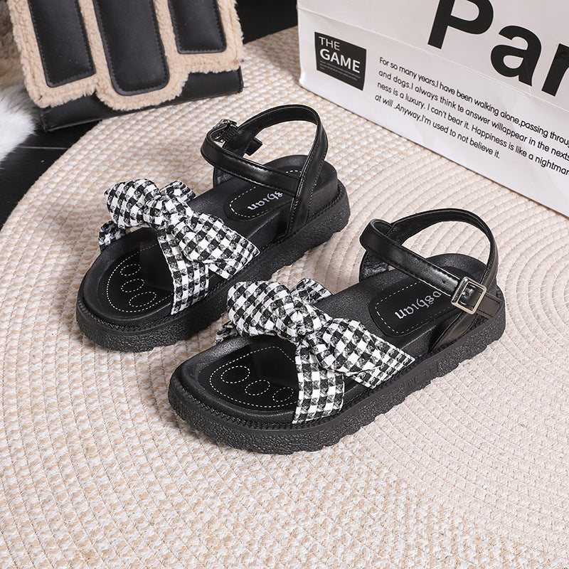 Damen Sandalen mit großem Schleifendetail und komfortablem Fußbett EB