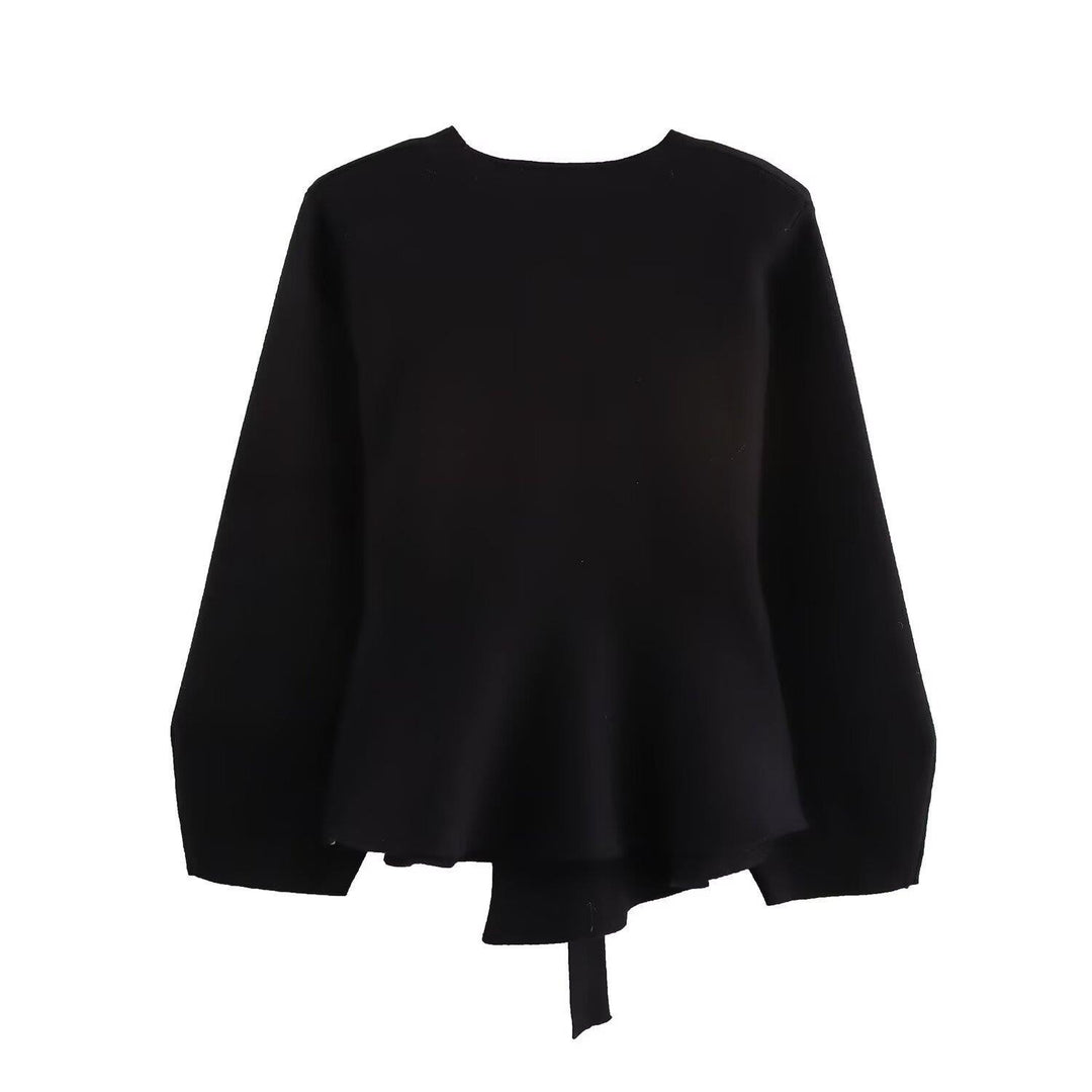 Damen Wickeljacke mit eleganter Taillierung und Bogenmotiv EB