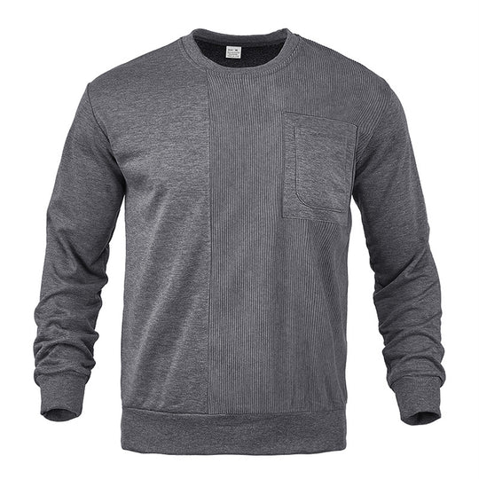 Herren lässiger Sweatshirt mit strukturiertem Design und praktischer Brusttasche EB