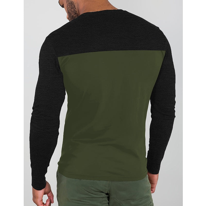 Herren Langarmshirt mit modernen Farbblockelementen und komfortablem Schnitt EB