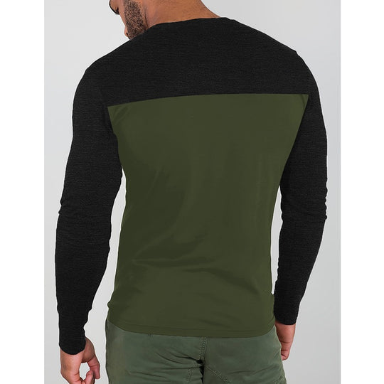 Herren Langarmshirt mit modernen Farbblockelementen und komfortablem Schnitt EB