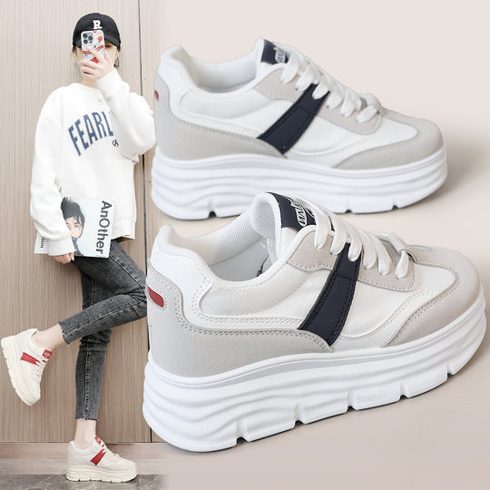 Damen Plattform Sneakers mit modischem Design und bequemer Dämpfung EB