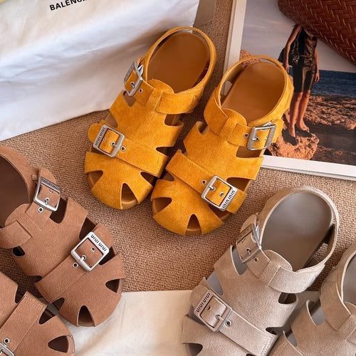 Damen modische Sandalen mit verstellbaren Schnallen und rutschfester Sohle EB