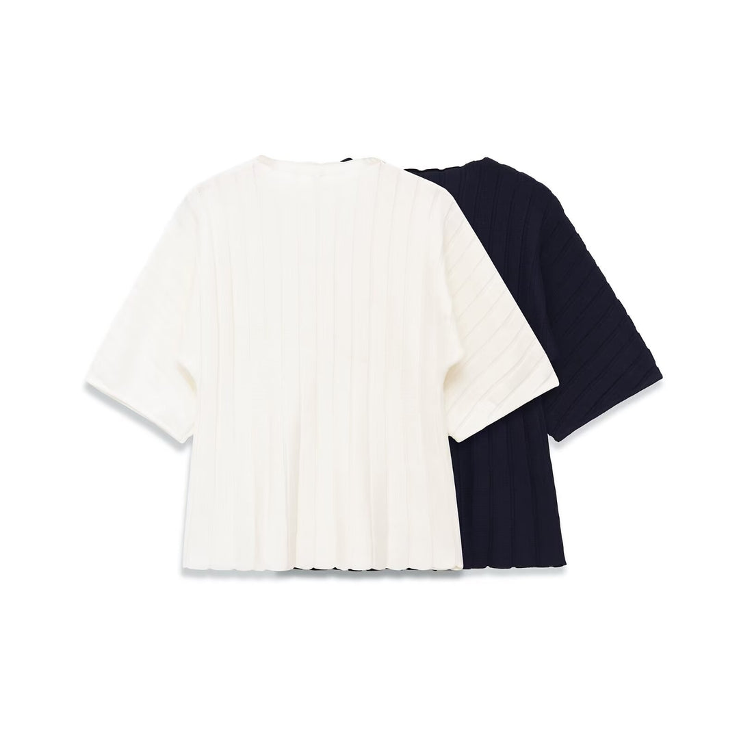 Damen Strickoberteil mit eleganter Textur und kurzem Arm EB