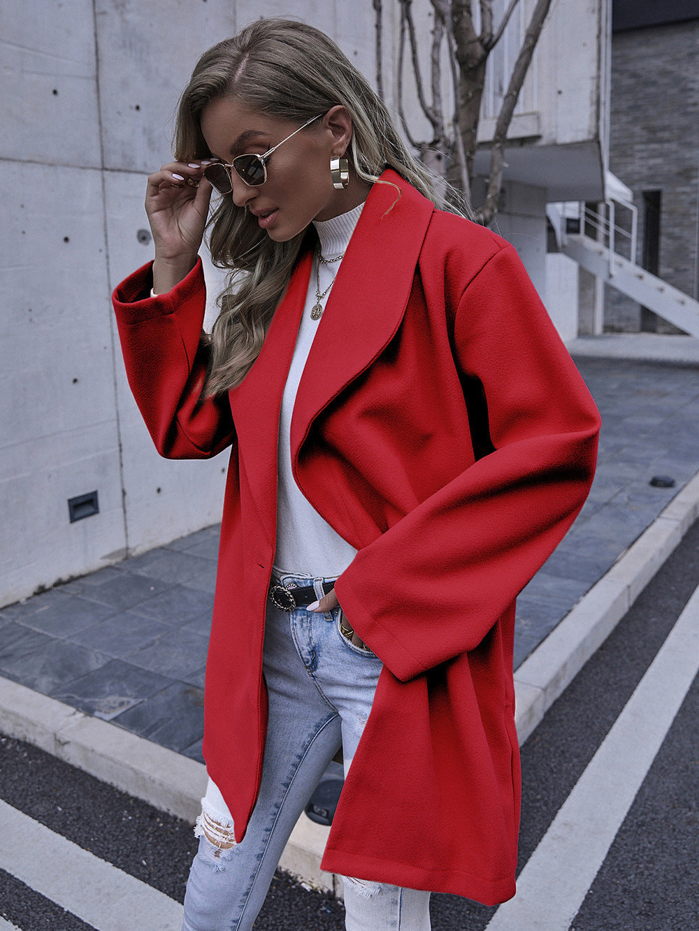 Damen Elegante Oversized Jacke EB