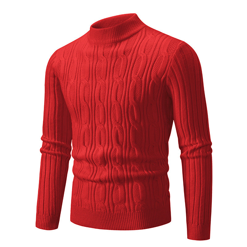 Herren Rollkragenpullover aus hochwertiger Baumwolle mit Zopfmuster EB