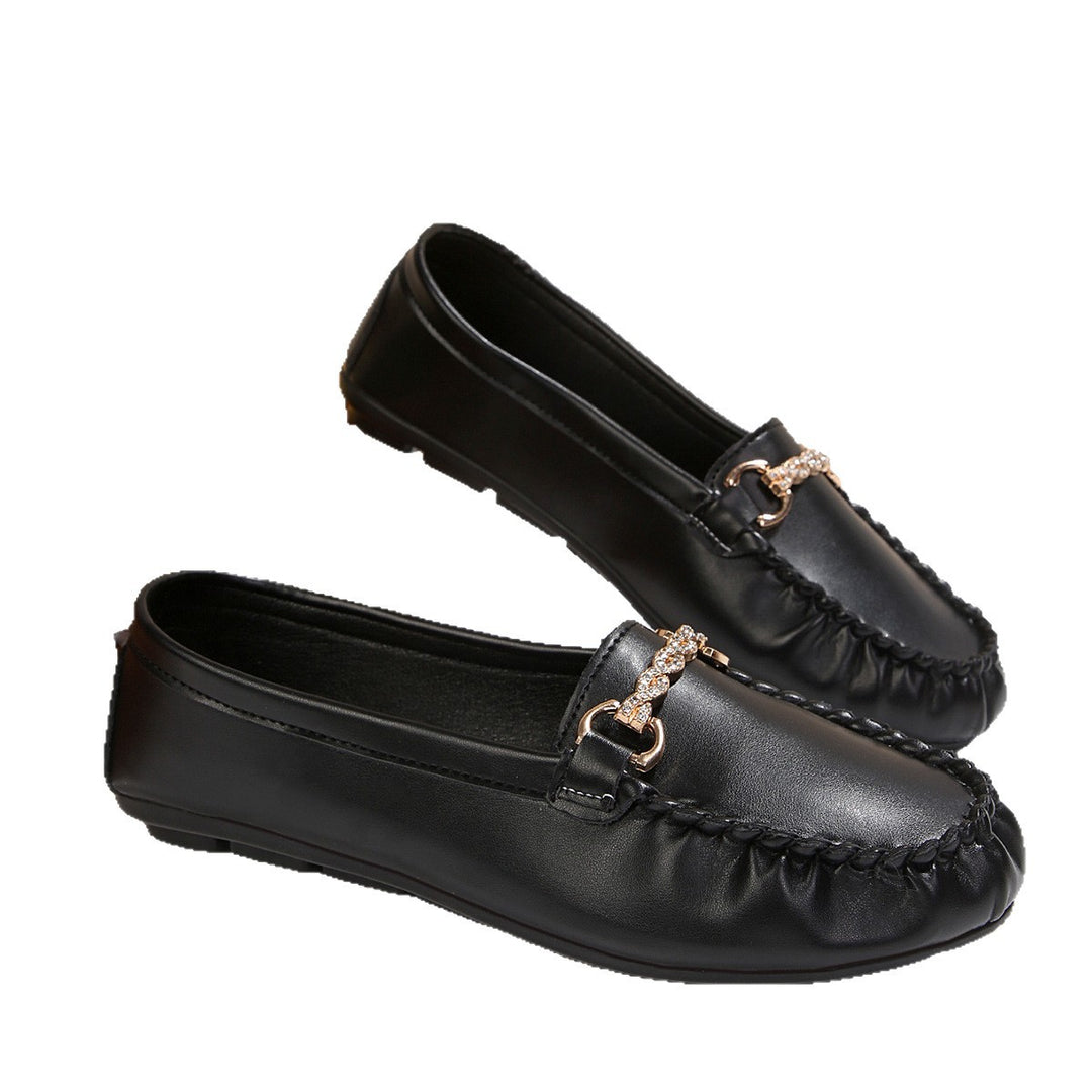Damen Elegante Mokassins mit Schmuck-Detail und komfortabler Sohle EB