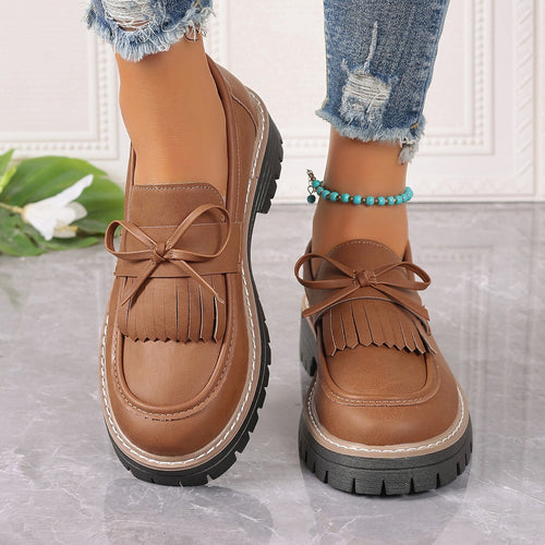 Damen Mokassins mit modischem Fransen-Design und bequemer Sohle EB
