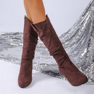 Damen elegante Overknee-Stiefel mit hohem Absatz EB