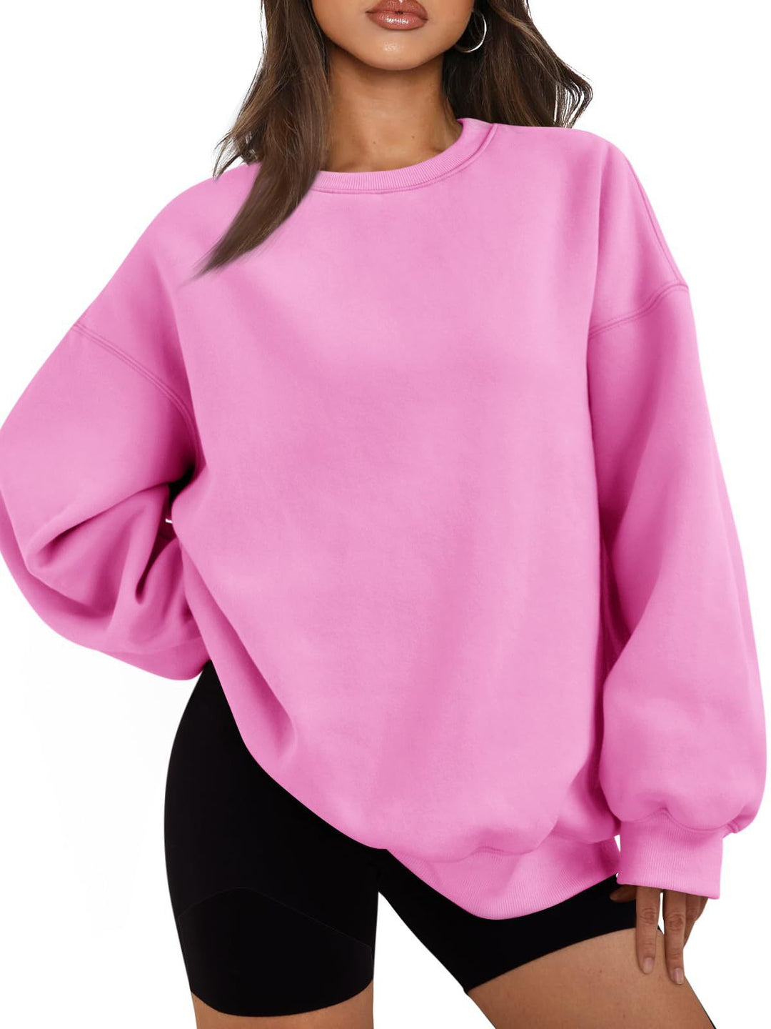 Damen nan Boxy-Crewneck-Sweat mit extraweiter Passform, Raglanärmeln und weichem Fleece-Innenfutter EB